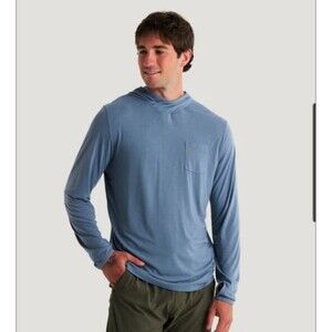 Free Fly Hoodie Mens Sz XL Light Blue Bamboo Lightweight Pocket Natural Fibers